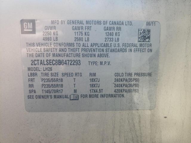 Photo 10 from auction – 2011 GMC TERRAIN SL with VIN 2CTALSEC8B6472293