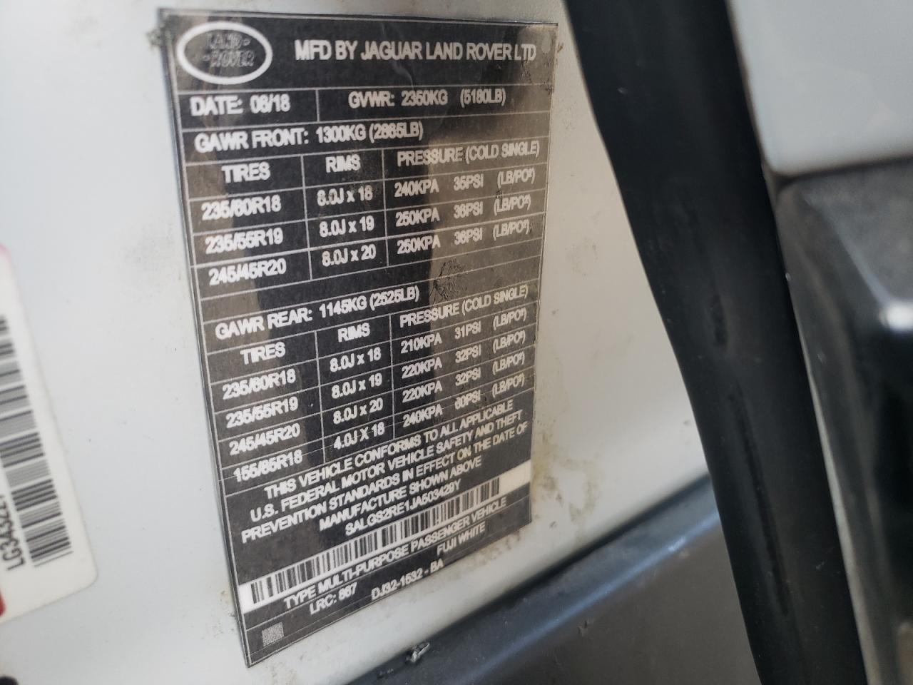 Photo 10 from auction – 2017 LAND ROVER RANGE ROVE with VIN SALGS5FEXHA343227