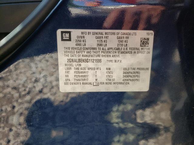 Photo 10 from auction – 2016 CHEVROLET EQUINOX LS with VIN 2GNALBEK6G1121686