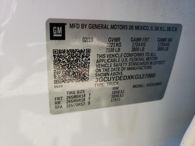 Photo 10 from auction – 2019 CHEVROLET SILVERADO with VIN 3GCUYDEDXKG127060