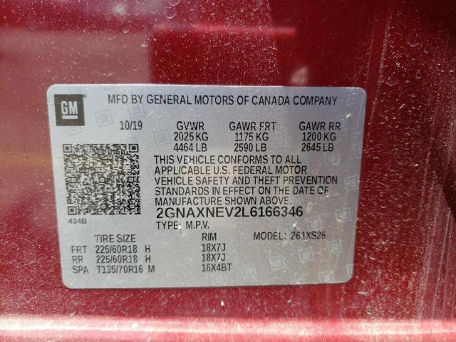 Photo 10 from auction – 2020 CHEVROLET EQUINOX PR with VIN 2GNAXNEV2L6166346