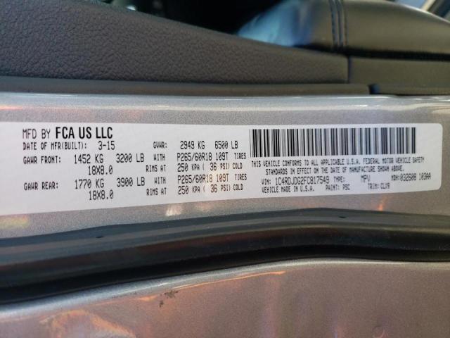 Photo 10 from auction – 2015 DODGE DURANGO LI with VIN 1C4RDJDG2FC817549