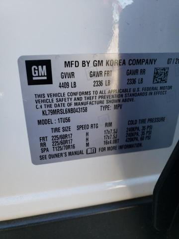 Photo 10 from auction – 2022 CHEVROLET TRAILBLAZE with VIN KL79MRSL6NB043158