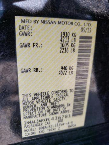 Photo 10 from auction – 2015 NISSAN ALTIMA 2.5 with VIN 1N4AL3APXFC436781