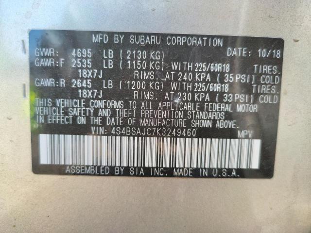 Photo 10 from auction – 2019 SUBARU OUTBACK 2. with VIN 4S4BSAJC7K3249460