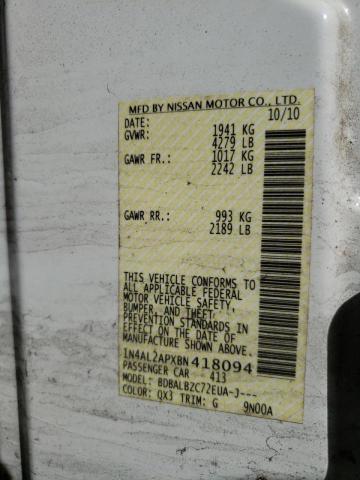 Photo 10 from auction – 2011 NISSAN ALTIMA BAS with VIN 1N4AL2APXBN418094