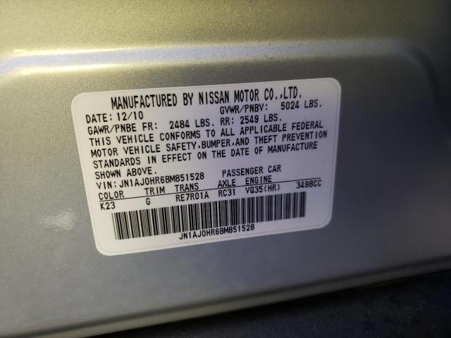 Photo 10 from auction – 2011 INFINITI EX35 BASE with VIN JN1AJ0HR6BM851528