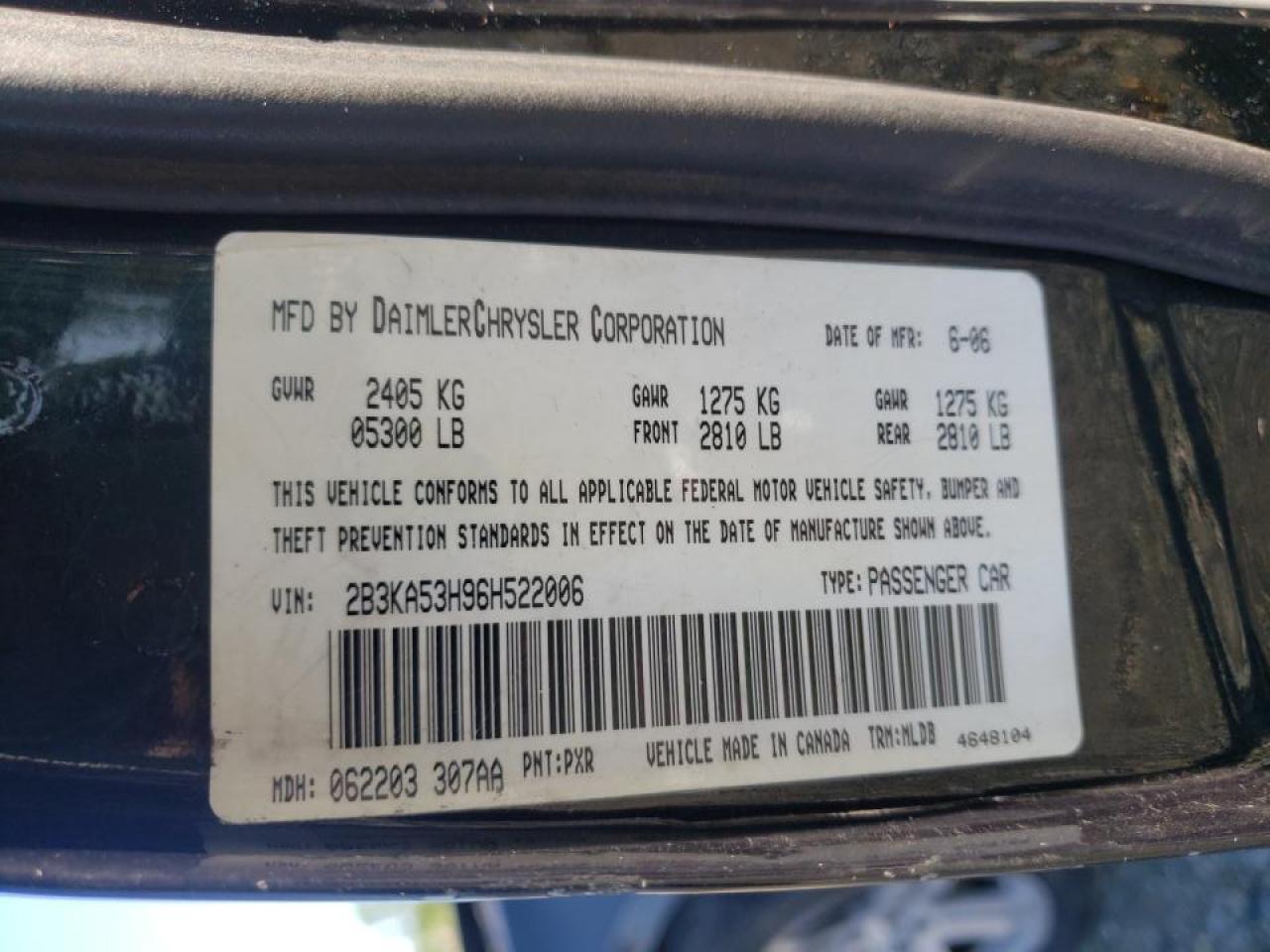 Photo 10 from auction – 2006 DODGE CHARGER R/ with VIN 2B3KA53H96H522006