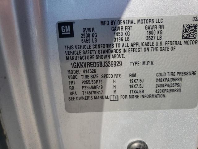 Photo 10 from auction – 2011 GMC ACADIA SLT with VIN 1GKKVRED5BJ339929