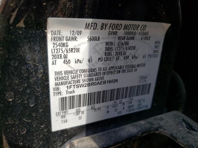 Photo 10 from auction – 2010 FORD F250 SUPER with VIN 1FTSW2BR0AEB16026