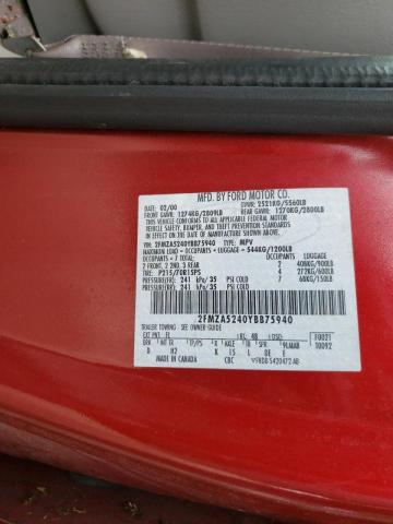 Photo 10 from auction – 2000 FORD WINDSTAR S with VIN 2FMZA5240YBB75940