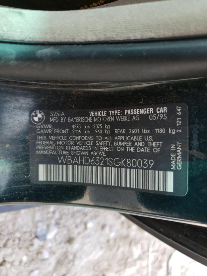 Photo 10 from auction – 1995 BMW 525 I AUTO with VIN WBAHD6321SGK80039