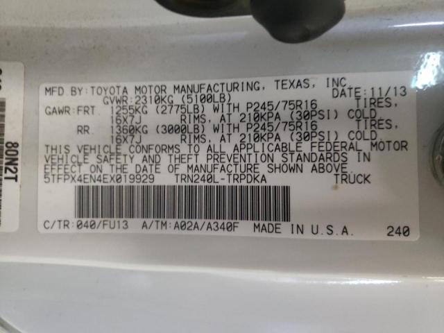 Photo 10 from auction – 2014 TOYOTA TACOMA with VIN 5TFPX4EN4EX019929