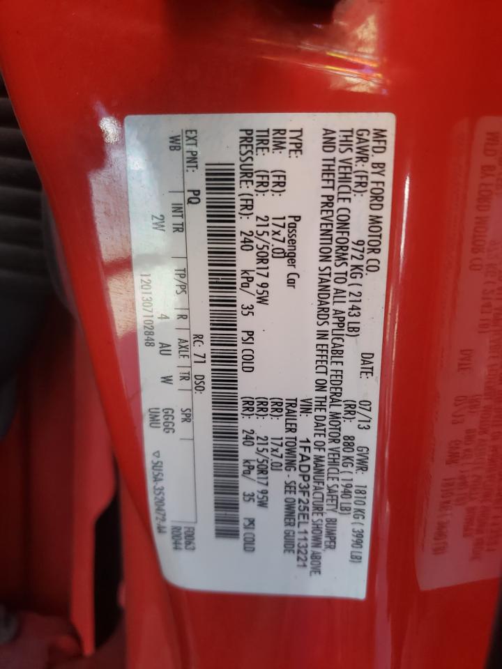 Photo 10 from auction – 2014 FORD FOCUS SE with VIN 1FADP3F25EL113221