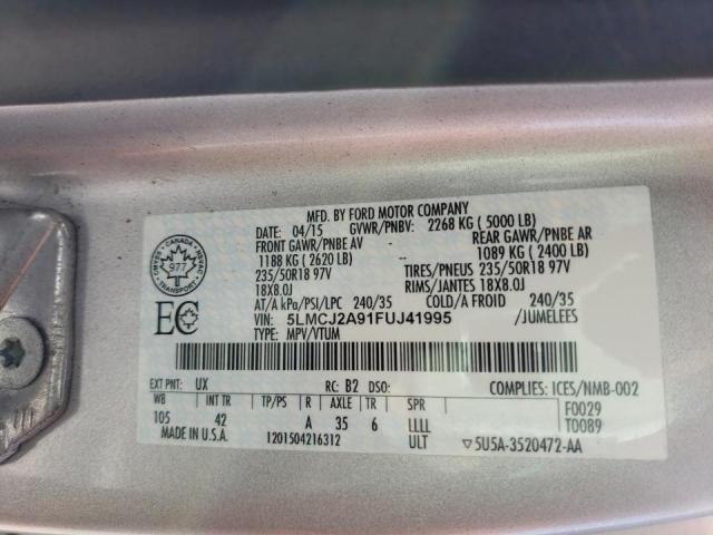 Photo 10 from auction – 2015 LINCOLN MKC with VIN 5LMCJ2A91FUJ41995