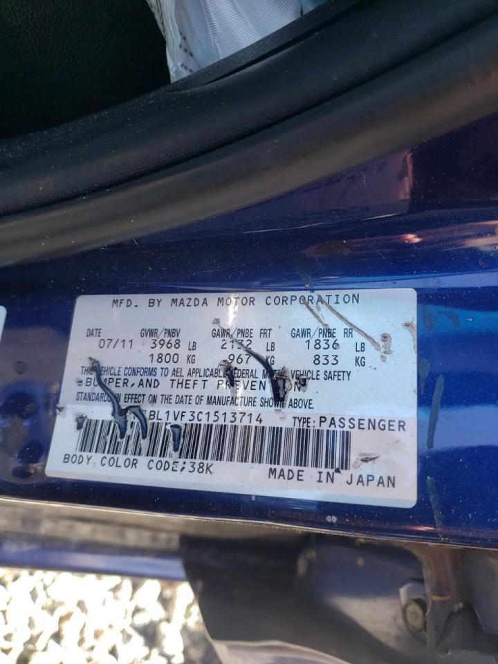 Photo 10 from auction – 2012 MAZDA 3 I with VIN JM1BL1VF3C1513714
