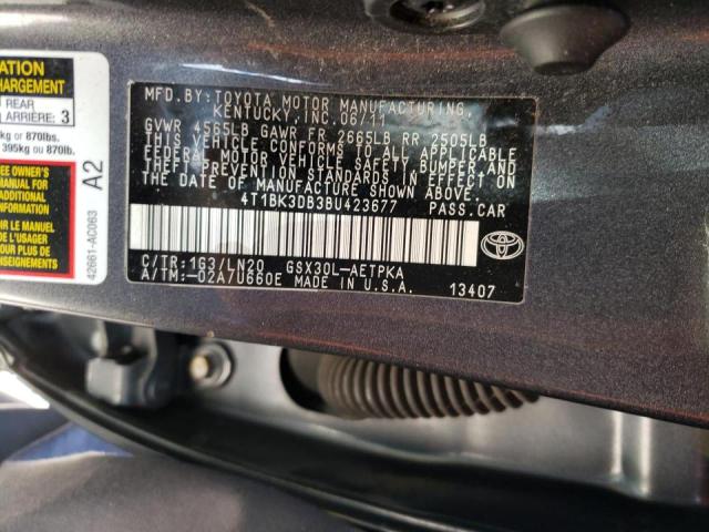 Photo 10 from auction – 2011 TOYOTA AVALON BAS with VIN 4T1BK3DB3BU423677