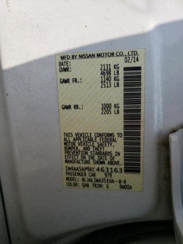 Photo 10 from auction – 2014 NISSAN MAXIMA S with VIN 1N4AA5AP9EC463163