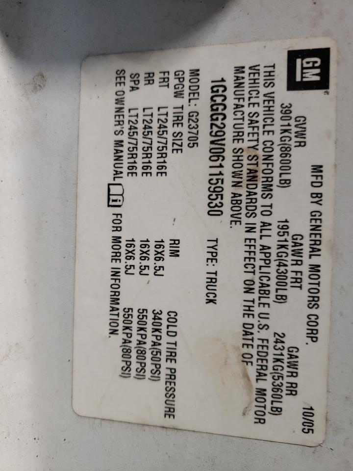 Photo 10 from auction – 2006 CHEVROLET EXPRESS G2 with VIN 1GCGG29V061159530