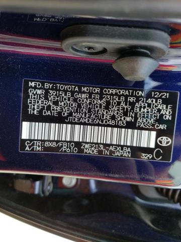 Photo 10 from auction – 2022 TOYOTA COROLLA LE with VIN JTDEAMDE6NJ048183