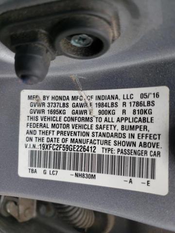 Photo 10 from auction – 2016 HONDA CIVIC LX with VIN 19XFC2F59GE226412