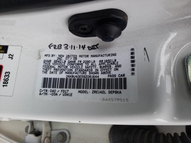 Photo 10 from auction – 2009 TOYOTA COROLLA BA with VIN 1NXBU40E59Z081644