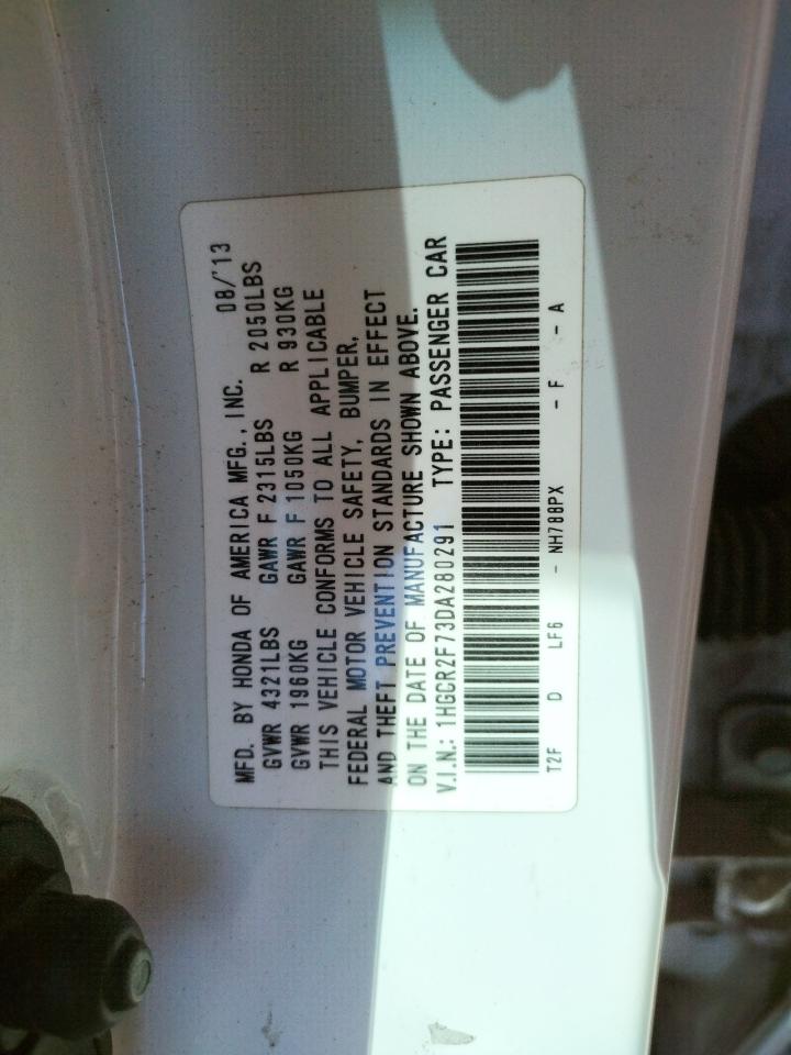 Photo 10 from auction – 2013 HONDA ACCORD EX with VIN 1HGCR2F73DA280291
