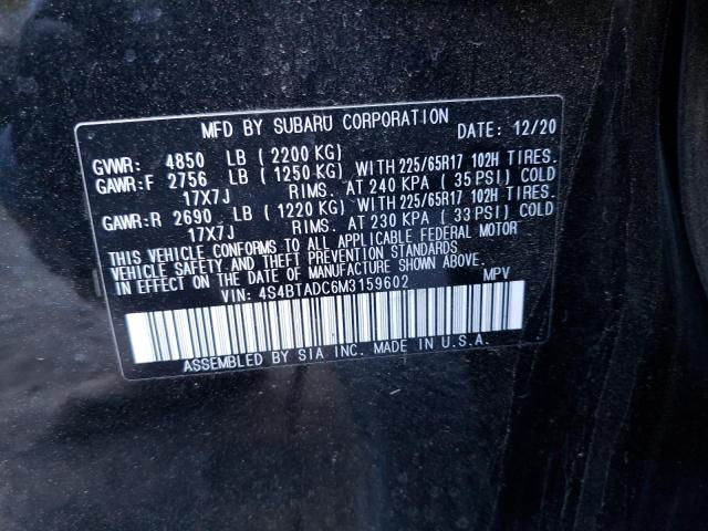 Foto 10 de la subasta – 2021 SUBARU OUTBACK PR con VIN 4S4BTADC6M3159602