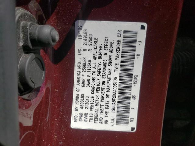 Photo 10 from auction – 2010 ACURA TL with VIN 19UUA8F2XAA005175