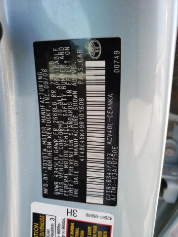 Photo 10 from auction – 2009 TOYOTA CAMRY BASE with VIN 4T4BE46K49R101608