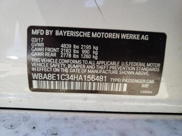 Photo 10 from auction – 2017 BMW 330E with VIN WBA8E1C34HA156481