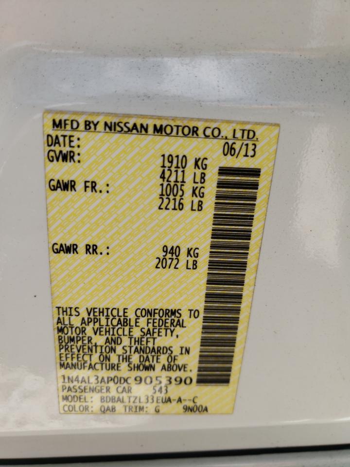 Photo 10 from auction – 2013 NISSAN ALTIMA 2.5 with VIN 1N4AL3AP0DC905390