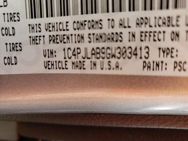 Photo 10 from auction – 2016 JEEP CHEROKEE S with VIN 1C4PJLAB9GW303413