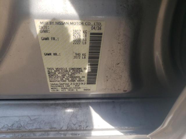 NISSAN ALTIMA 2.5 2016 with VIN 1N4AL3AP5GC219592 - Photo from auction