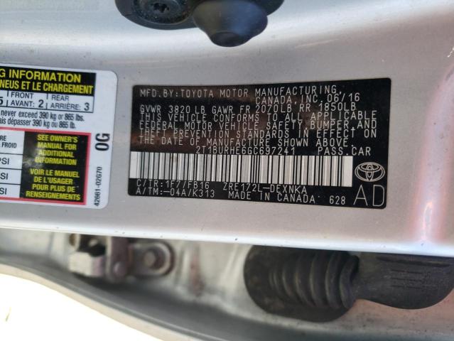 Photo 10 from auction – 2016 TOYOTA COROLLA L with VIN 2T1BURHE6GC697241