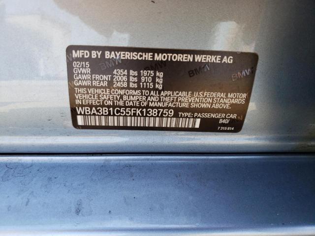 Photo 10 from auction – 2015 BMW 320 I with VIN WBA3B1C55FK138759