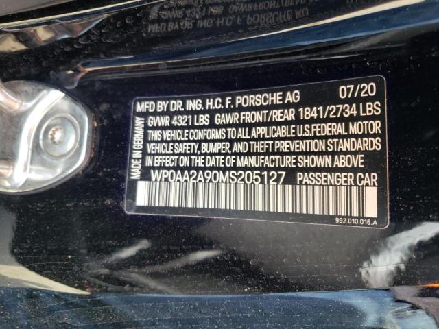 Photo 10 from auction – 2021 PORSCHE 911 CARRER with VIN WP0AA2A90MS205127