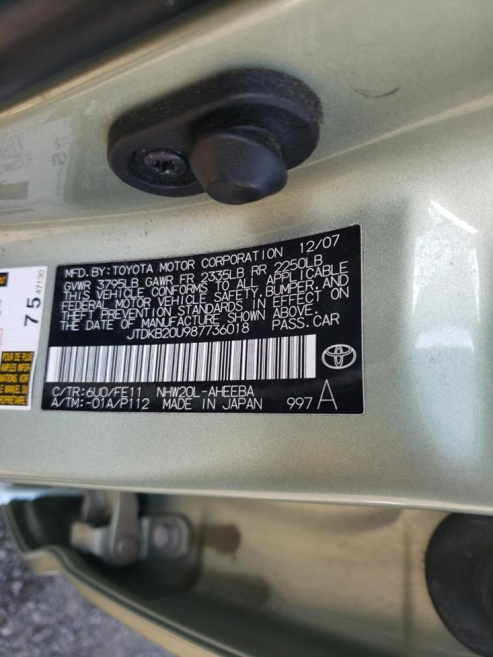 Photo 20 from auction – 2008 TOYOTA PRIUS with VIN JTDKB20U987736018