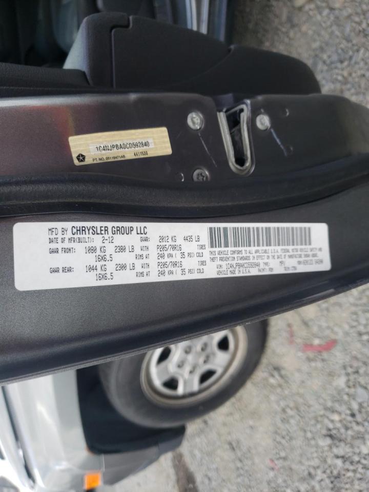 Photo 10 from auction – 2012 JEEP PATRIOT SP with VIN 1C4NJPBA0CD592840