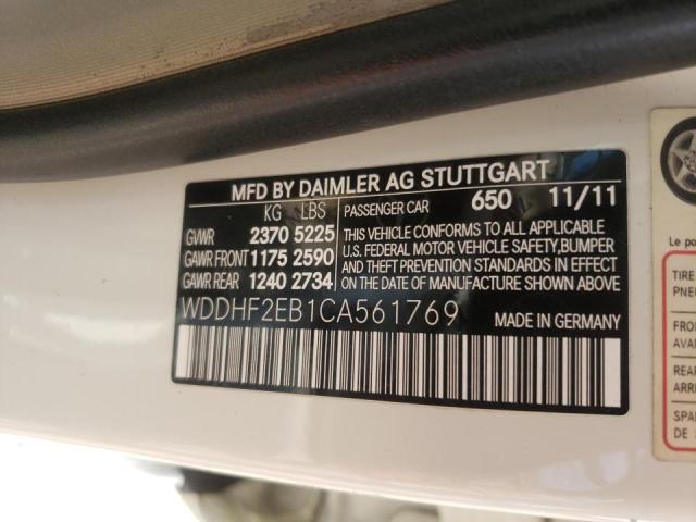 Photo 10 from auction – 2012 MERCEDES-BENZ E 350 BLUE with VIN WDDHF2EB1CA561769