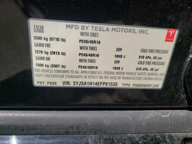 Photo 10 from auction – 2014 TESLA MODEL S with VIN 5YJSA1H14EFP61535