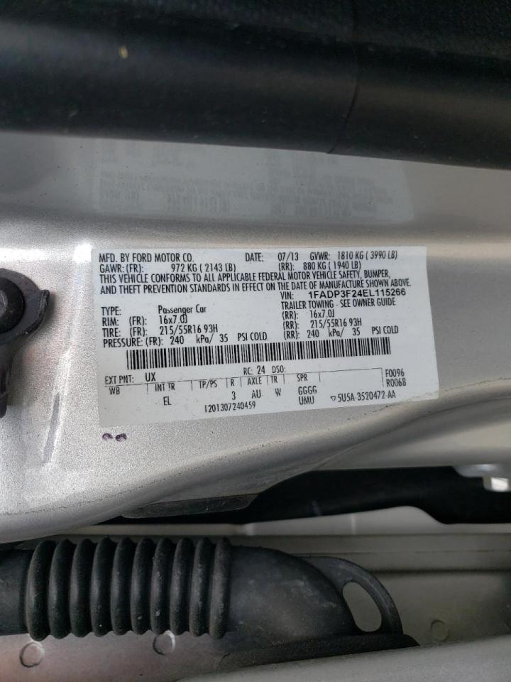 Photo 10 from auction – 2014 FORD FOCUS SE with VIN 1FADP3F24EL115266