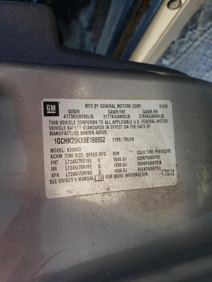 Photo 10 from auction – 2008 CHEVROLET SILVERADO with VIN 1GCHK29KX8E180552