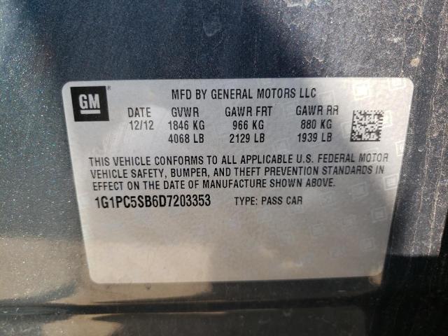 Photo 1 from auction – 2013 CHEVROLET CRUZE LT with VIN 1G1PC5SB6D7203353