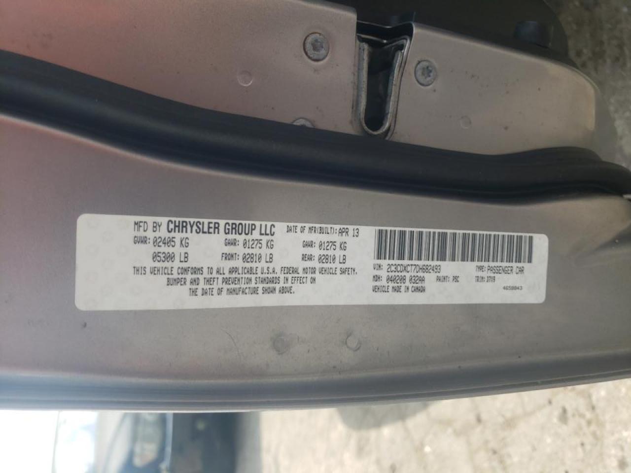Photo 10 from auction – 2013 DODGE CHARGER R/ with VIN 2C3CDXCT7DH682493