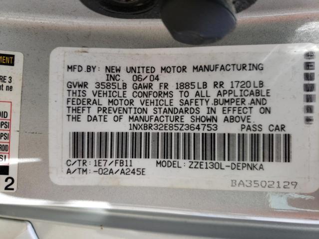 Photo 10 from auction – 2005 TOYOTA COROLLA CE with VIN 1NXBR32E85Z364753