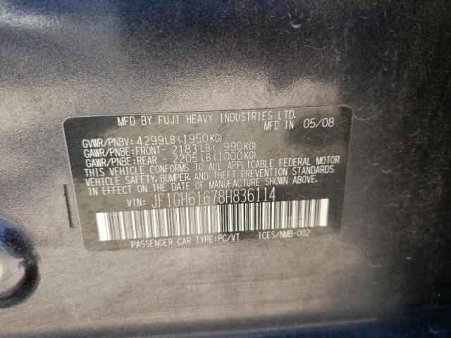 Photo 10 from auction – 2008 SUBARU IMPREZA 2. with VIN JF1GH61678H836114