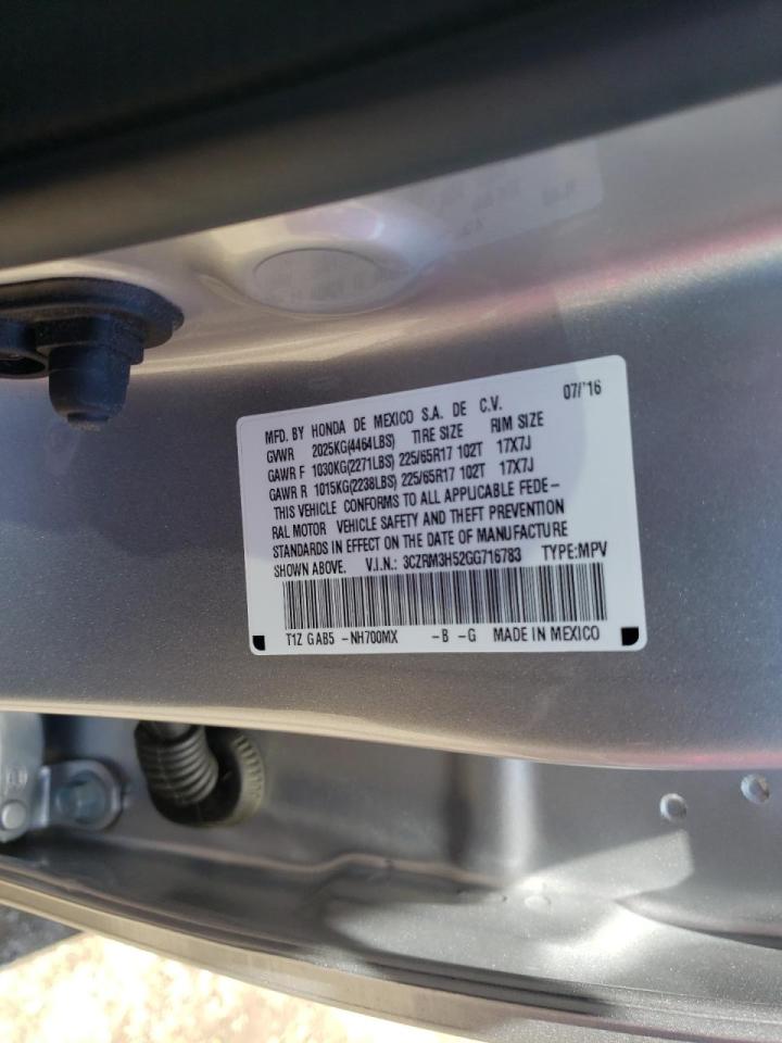 Photo 10 from auction – 2016 HONDA CR-V EX with VIN 3CZRM3H52GG716783