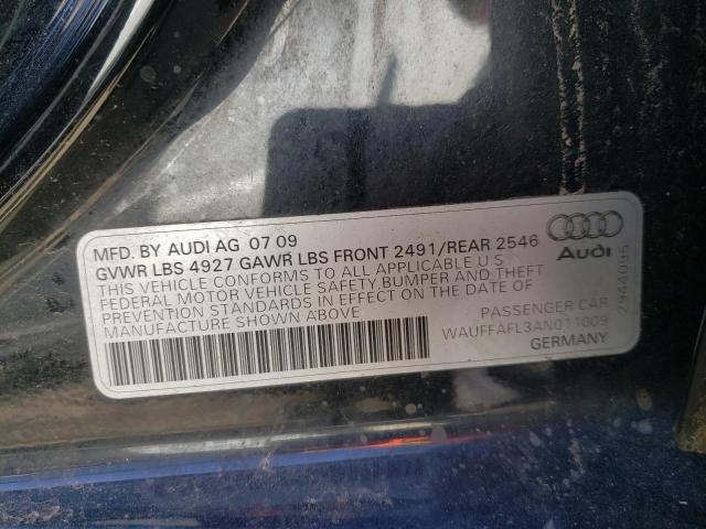 Photo 10 from auction – 2010 AUDI A4 QUATTRO with VIN WAUFFAFL3AN011009