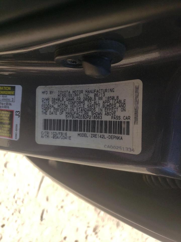 Photo 10 from auction – 2013 TOYOTA COROLLA BA with VIN 5YFBU4EE8DP218563